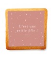 Biscuit de naissance personnalisé avec ses petites étoiles coloré rose