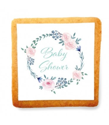 Biscuit Personnalise Naissance Couronne Bouton De Rose Type De Sachet Thermoscelle