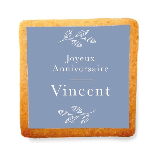 Biscuit Personnalise Anniversaire Champetre Enivrant Type De Sachet Thermoscelle Couleurs Vert